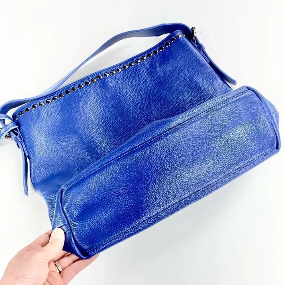 Laggo reed cobalt blue studded hobo purse NWT